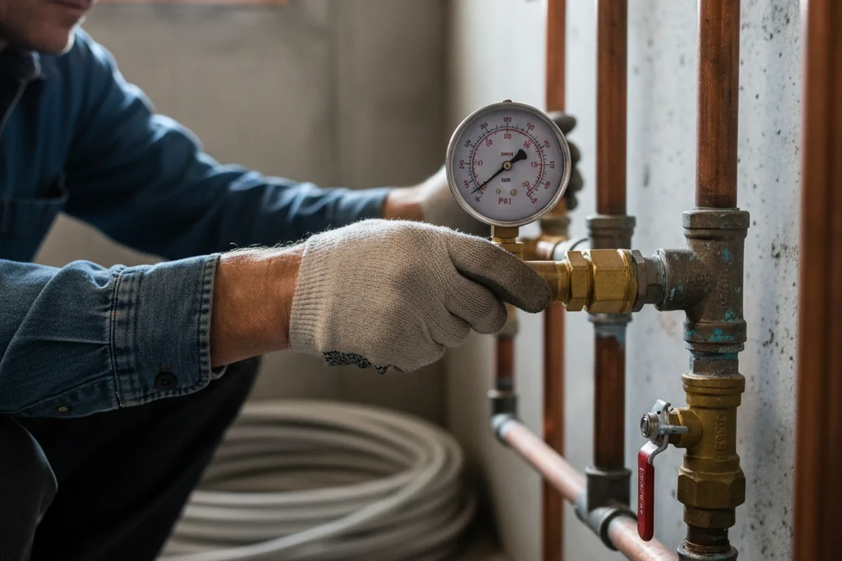 Pressure testing a repaired line during Water Line Repair in Raywick